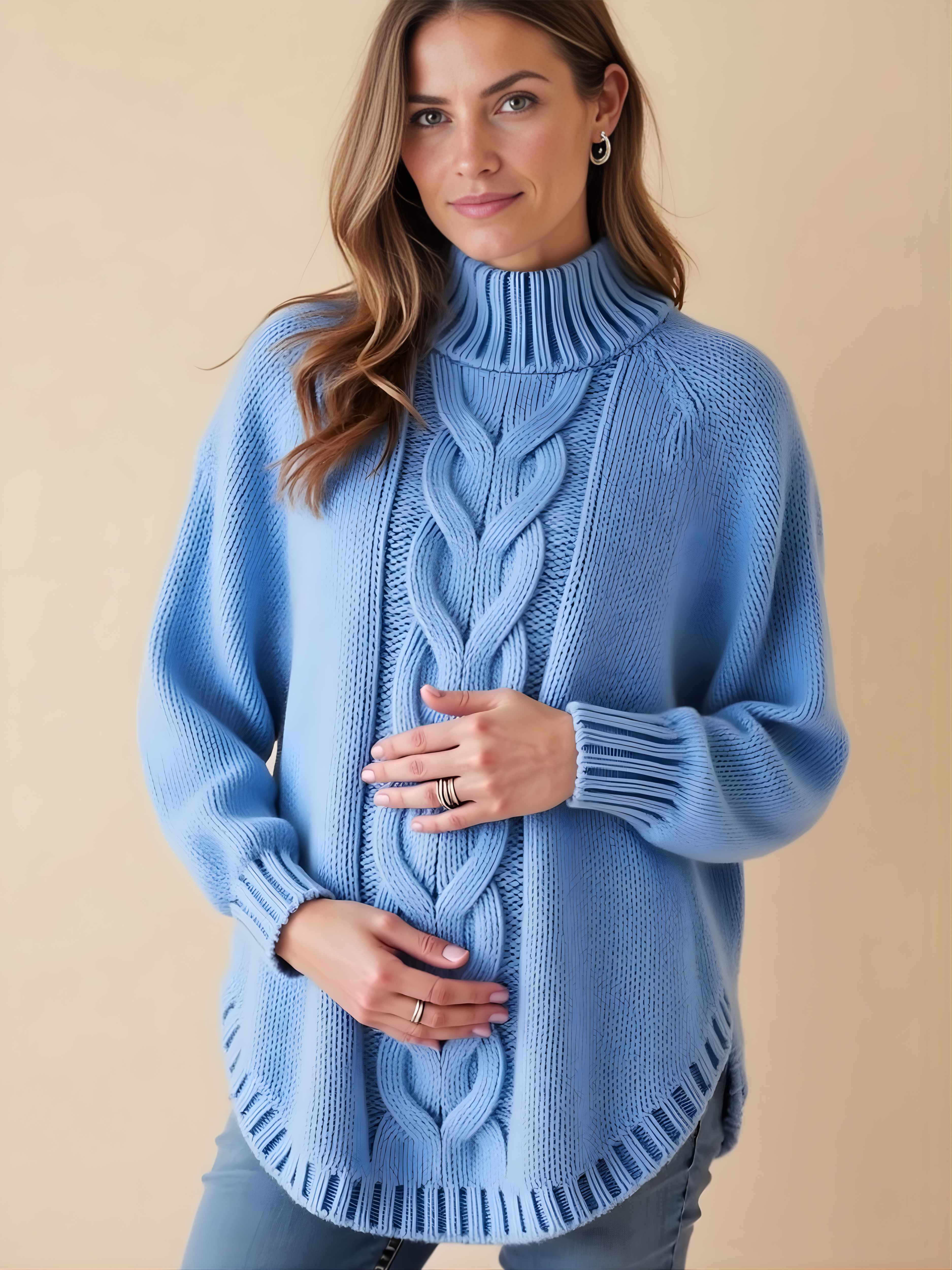 Comfy High-Neck Maternity Sweater