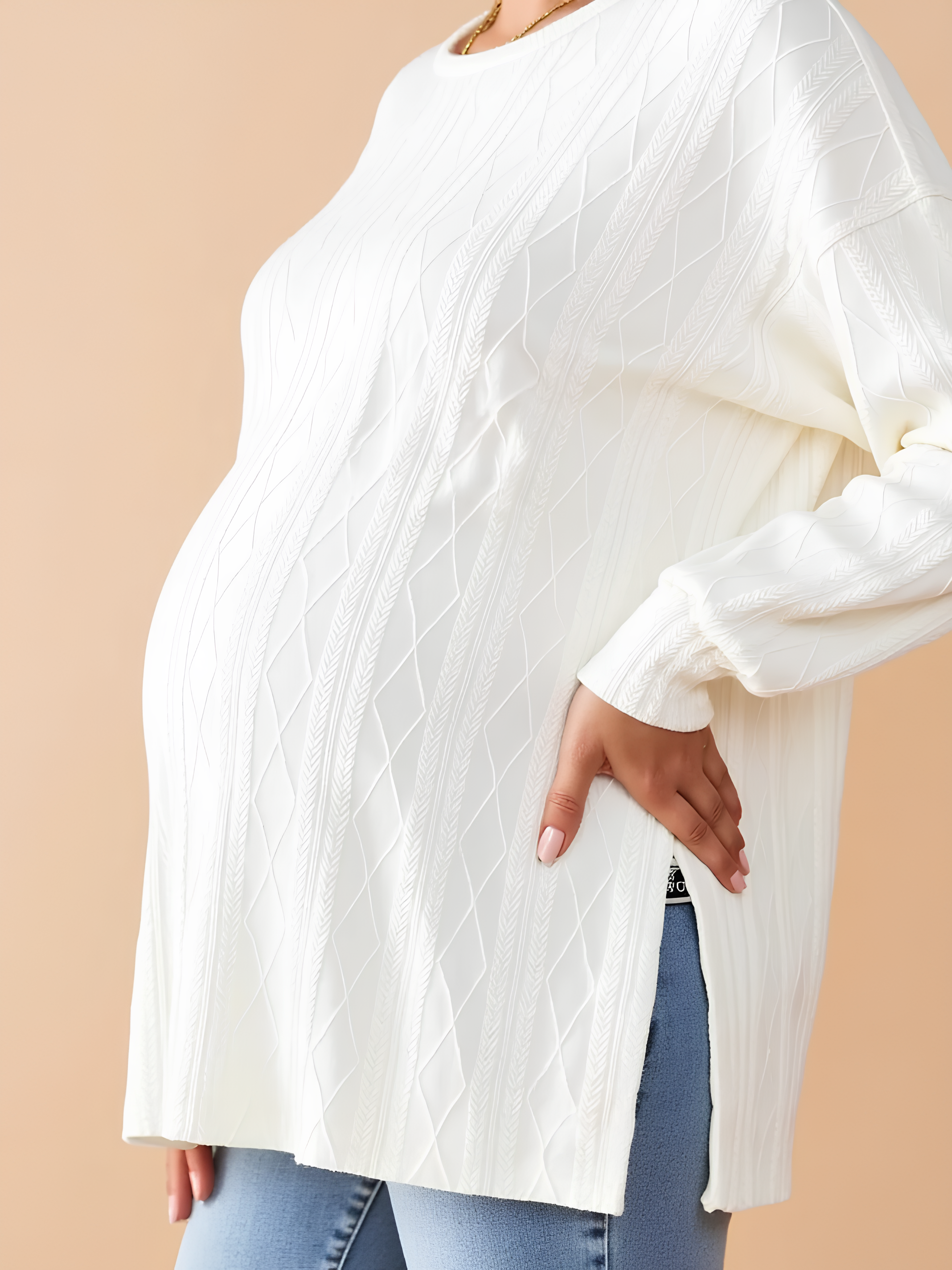 Textured Knit Maternity Sweater