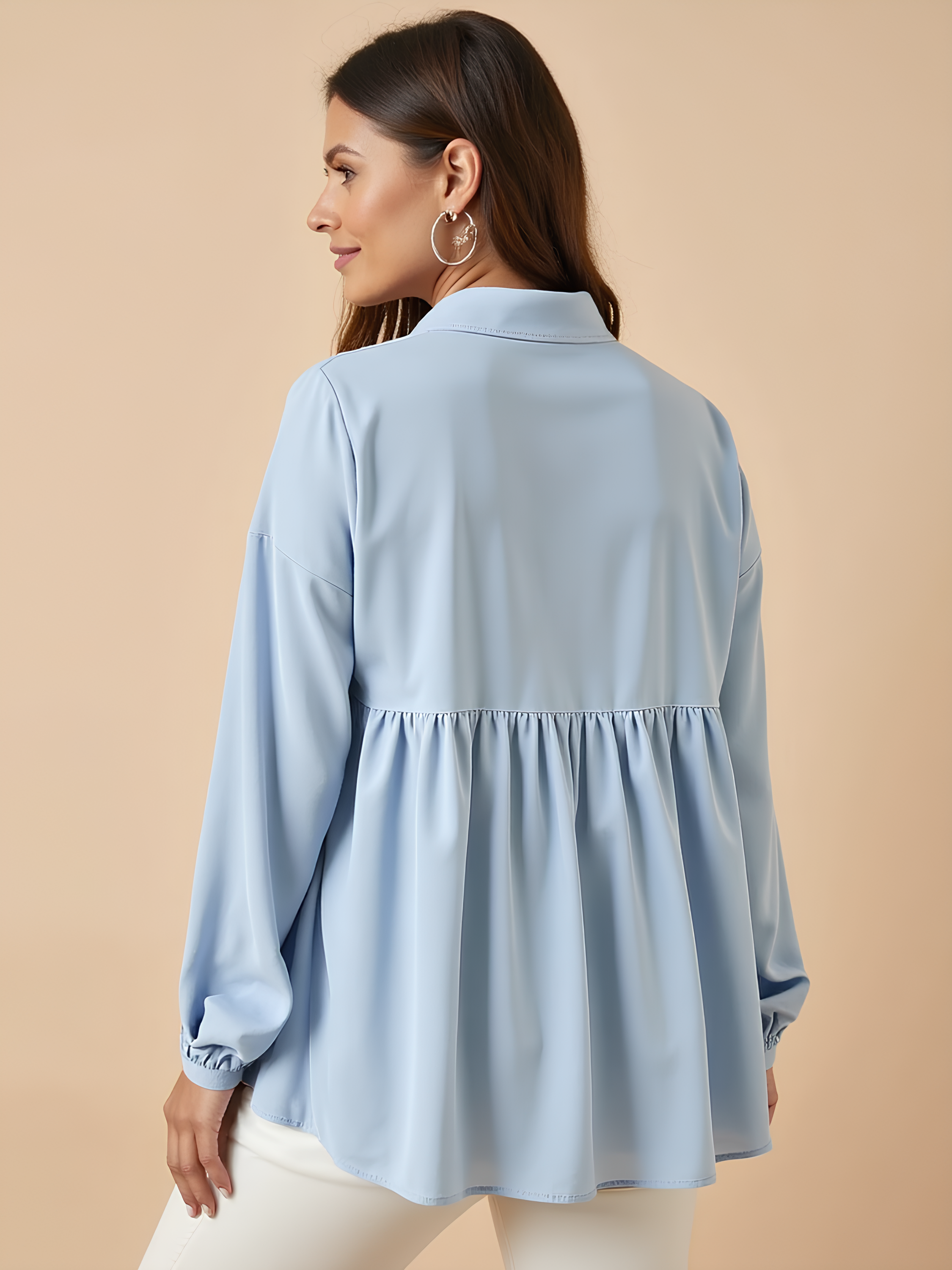 Relaxed Button Maternity Blouse