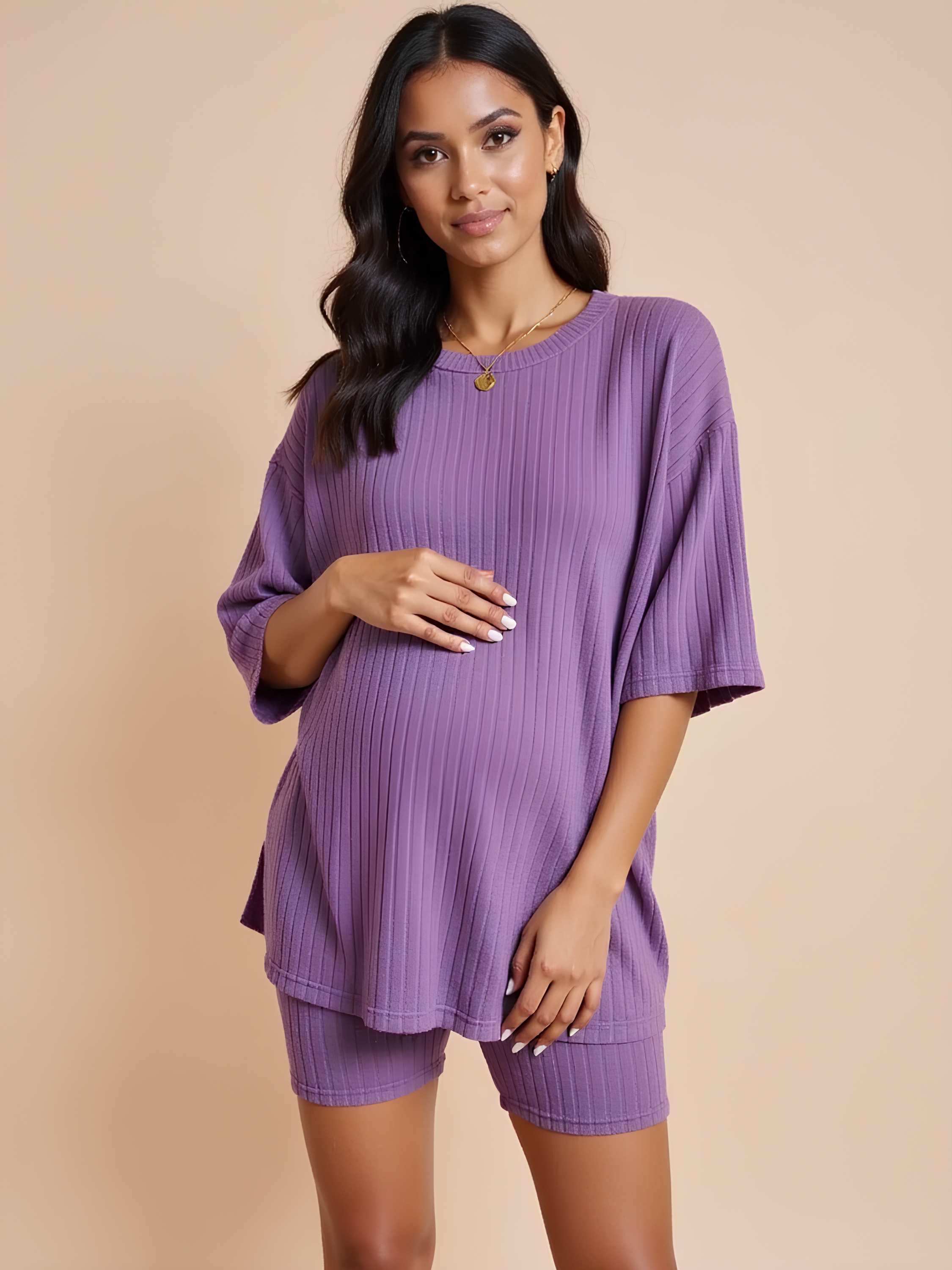 Everyday Maternity Knit Shorts Set