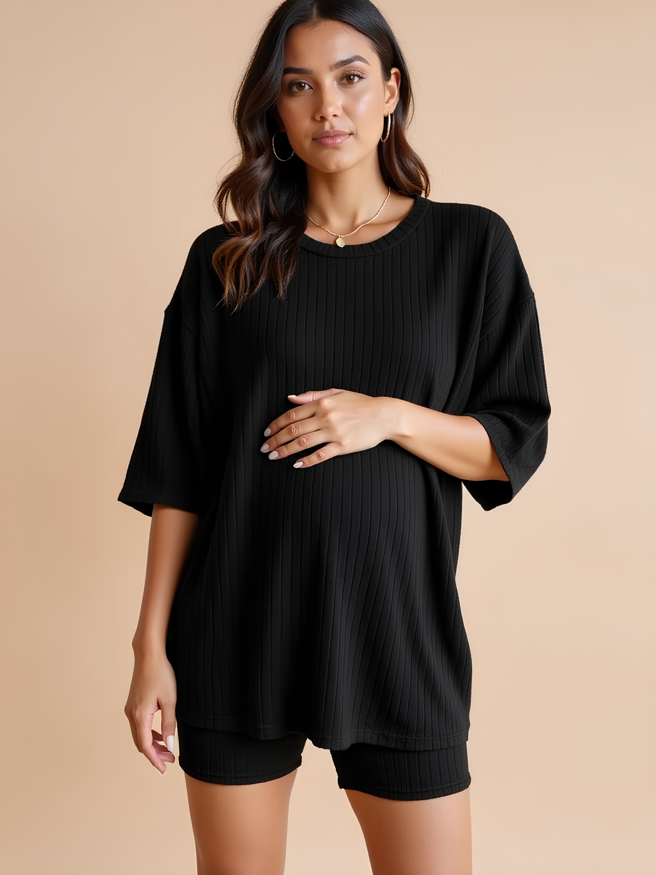 Everyday Maternity Knit Shorts Set