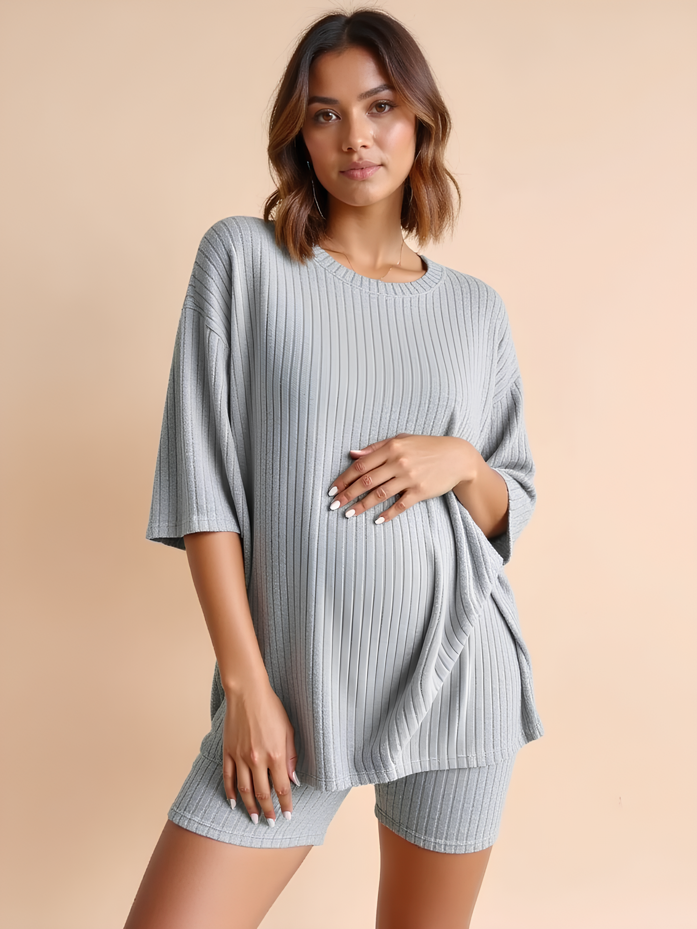 Everyday Maternity Knit Shorts Set
